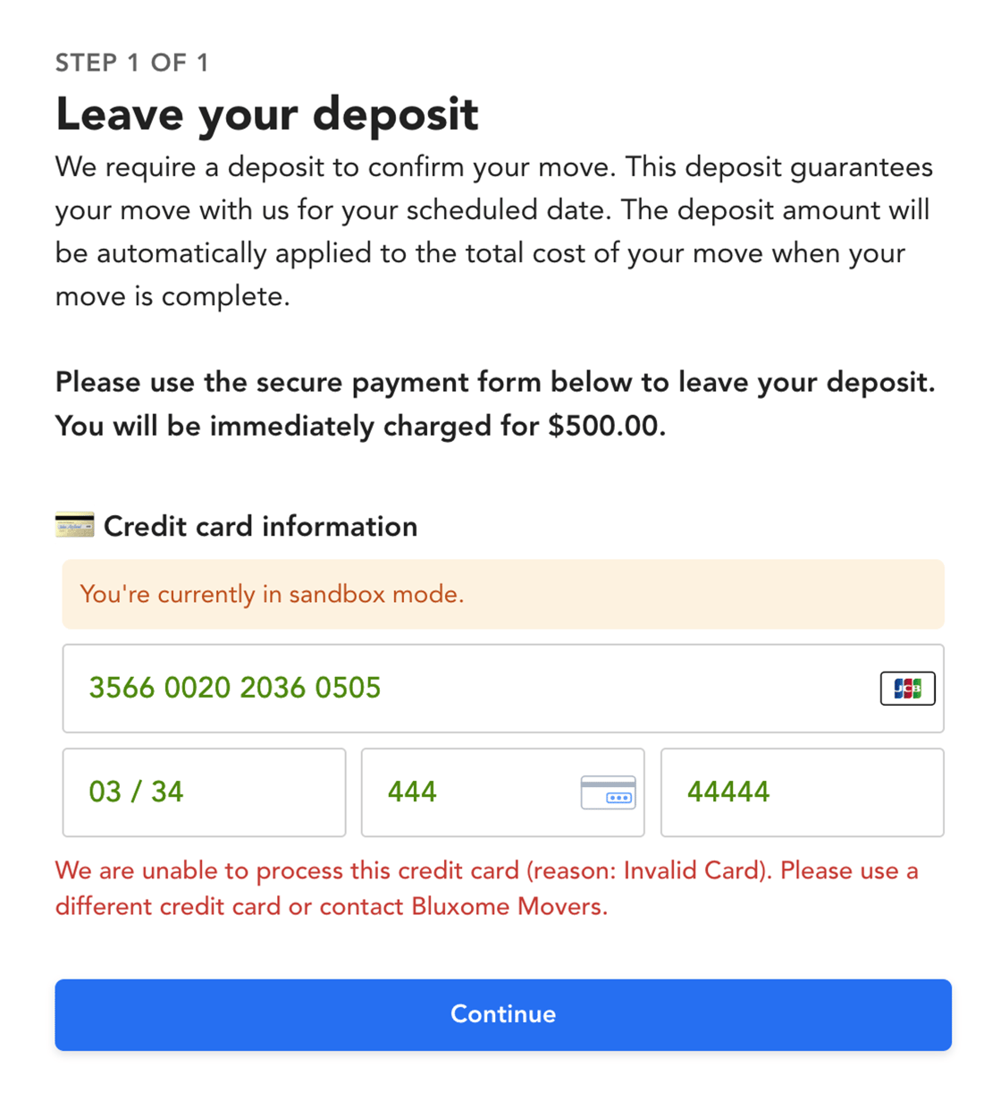 Payment Transaction Errors